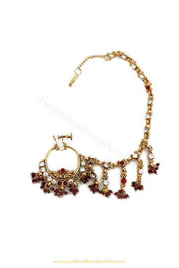 Antique Gold Finished Rubby  Nath By PTJ